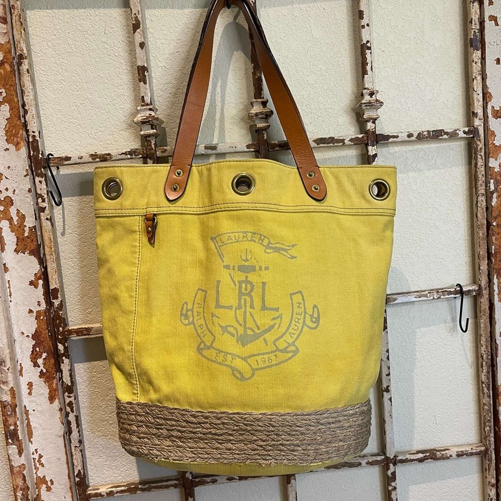Ralph Lauren Maldives Yellow Nautical Tote